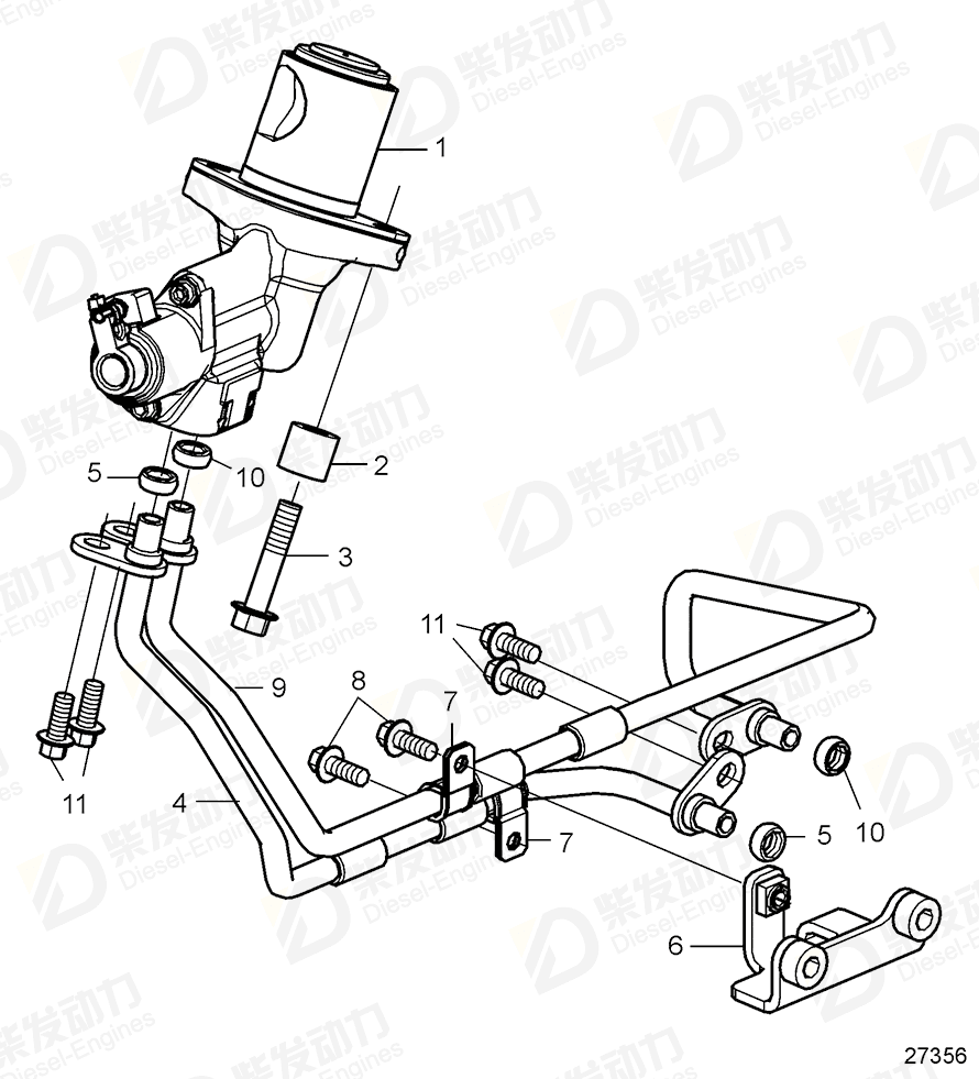 VOLVO Hose 17235582 Drawing